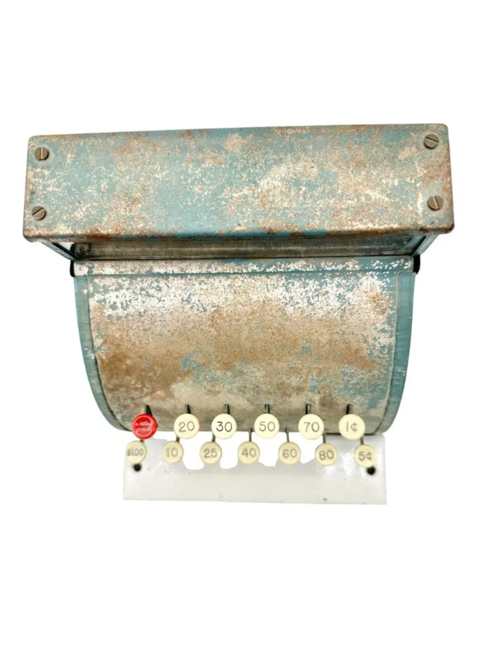 Vintage Metal Toy Ca$h Register With Functional Buttons and Drawer Blue 7